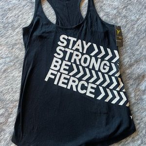 Old Navy Black Sleeveless Tank Top with Motivational Graphic